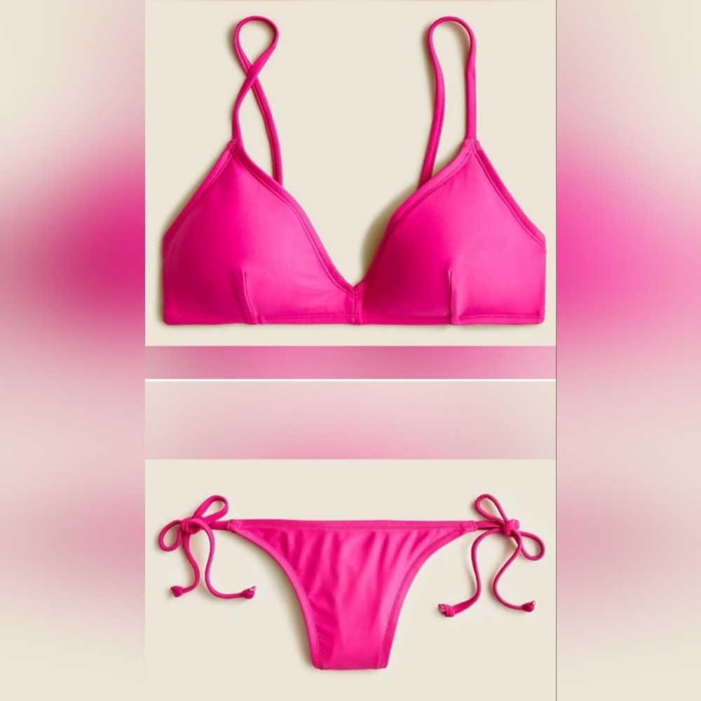 L/L XL/XL J. Crew Swim French Bikini Top Heritage String Hipster Bikini Set